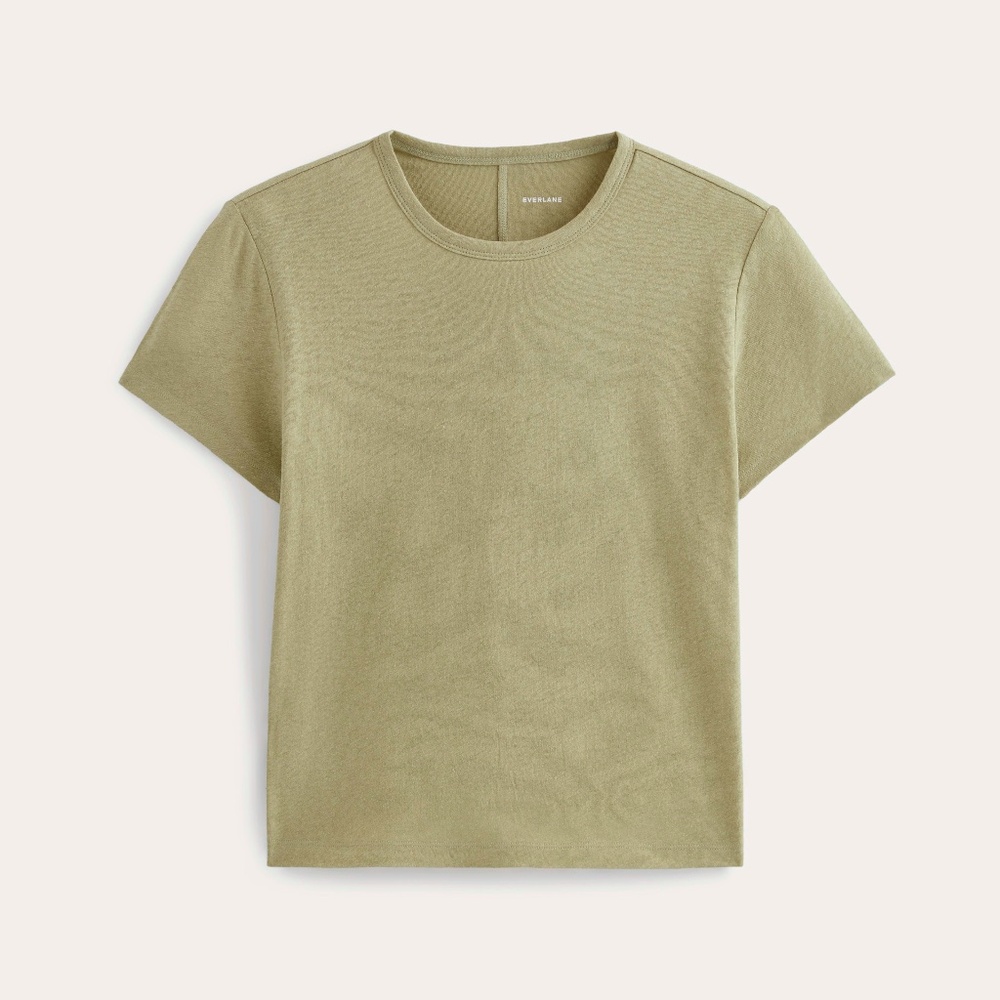 Everlane Women's Box-Cut T-Shirt in Cotton Linen in Eucalyptus